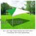 Party Tents Direct 20' x 20' Outdoor Wedding Canopy Event Tent Top ONLY, Solid Green   